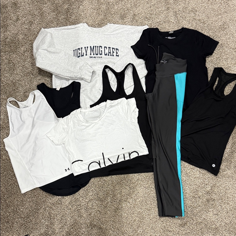 Calvin Klein White Crop Top with Black Lettering